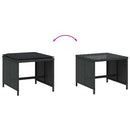 haveskammel med hynder 4 stk. 41x41x36 cm polyrattan sort