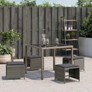 haveskamler 4 stk. med hynder 41x41x36 cm polyrattan grå