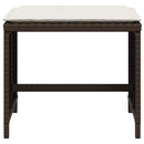 haveskamler 4 stk. med hynder 41x41x36 cm polyrattan brun