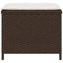 haveskamler 4 stk. med hynder 41x41x36 cm polyrattan brun