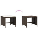 haveskamler 4 stk. med hynder 41x41x36 cm polyrattan brun