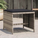 haveskamler 4 stk. med hynder 41x41x36 cm polyrattan lysegrå