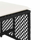haveskammel med hynder 4 stk. 41x41x36 cm polyrattan sort