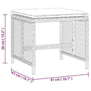 haveskammel med hynder 4 stk. 41x41x36 cm polyrattan sort