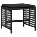 haveskammel med hynder 4 stk. 41x41x36 cm polyrattan sort