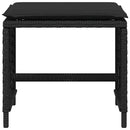 haveskammel med hynder 4 stk. 41x41x36 cm polyrattan sort