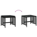 haveskammel med hynder 4 stk. 41x41x36 cm polyrattan sort
