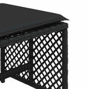 haveskammel med hynder 4 stk. 41x41x36 cm polyrattan sort