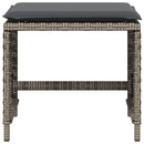 haveskamler 4 stk. med hynder 41x41x36 cm polyrattan grå