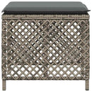 haveskamler 4 stk. med hynder 41x41x36 cm polyrattan grå