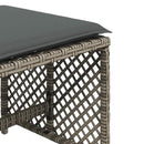 haveskamler 4 stk. med hynder 41x41x36 cm polyrattan grå