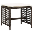 haveskamler 4 stk. med hynder 41x41x36 cm polyrattan brun