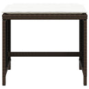 haveskamler 4 stk. med hynder 41x41x36 cm polyrattan brun
