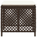 haveskamler 4 stk. med hynder 41x41x36 cm polyrattan brun