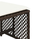 haveskamler 4 stk. med hynder 41x41x36 cm polyrattan brun