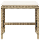 haveskamler 4 stk. med hynder 41x41x36 cm polyrattan beige