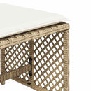 haveskamler 4 stk. med hynder 41x41x36 cm polyrattan beige