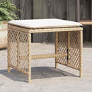 haveskamler 4 stk. med hynder 41x41x36 cm polyrattan beige