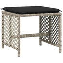 haveskamler 4 stk. med hynder 41x41x36 cm polyrattan lysegrå
