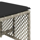 haveskamler 4 stk. med hynder 41x41x36 cm polyrattan lysegrå