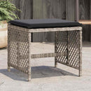 haveskamler 4 stk. med hynder 41x41x36 cm polyrattan lysegrå