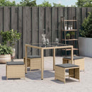 haveskamler 4 stk. med hynder 41x41x36 cm polyrattan beige