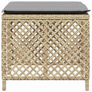 haveskamler 4 stk. med hynder 41x41x36 cm polyrattan beige