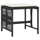 haveskammel med hynder 4 stk. 41x41x36 cm polyrattan sort