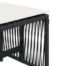 haveskammel med hynder 4 stk. 41x41x36 cm polyrattan sort