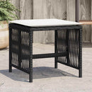 haveskammel med hynder 4 stk. 41x41x36 cm polyrattan sort