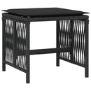 haveskammel med hynder 4 stk. 41x41x36 cm polyrattan sort