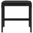 haveskammel med hynder 4 stk. 41x41x36 cm polyrattan sort