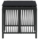 haveskammel med hynder 4 stk. 41x41x36 cm polyrattan sort