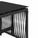 haveskammel med hynder 4 stk. 41x41x36 cm polyrattan sort