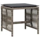 haveskamler 4 stk. med hynder 41x41x36 cm polyrattan grå