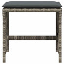 haveskamler 4 stk. med hynder 41x41x36 cm polyrattan grå