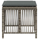haveskamler 4 stk. med hynder 41x41x36 cm polyrattan grå