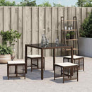 haveskamler 4 stk. med hynder 41x41x36 cm polyrattan brun