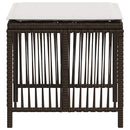 haveskamler 4 stk. med hynder 41x41x36 cm polyrattan brun