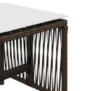 haveskamler 4 stk. med hynder 41x41x36 cm polyrattan brun