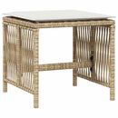 haveskamler 4 stk. med hynder 41x41x36 cm polyrattan beige