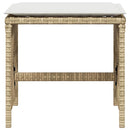 haveskamler 4 stk. med hynder 41x41x36 cm polyrattan beige