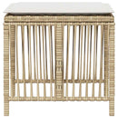 haveskamler 4 stk. med hynder 41x41x36 cm polyrattan beige