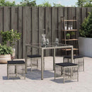 haveskamler 4 stk. med hynder 41x41x36 cm polyrattan lysegrå