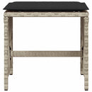 haveskamler 4 stk. med hynder 41x41x36 cm polyrattan lysegrå
