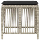 haveskamler 4 stk. med hynder 41x41x36 cm polyrattan lysegrå