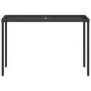 havebord med glastop 115x54x74 cm polyrattan sort
