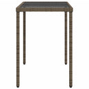 havebord med glastop 115x54x74 cm polyrattan grå