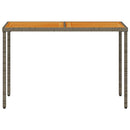havebord med top i akacietræ 115x54x74 cm polyrattan grå