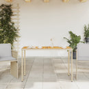 havebord med top i akacietræ 115x54x74 cm polyrattan beige